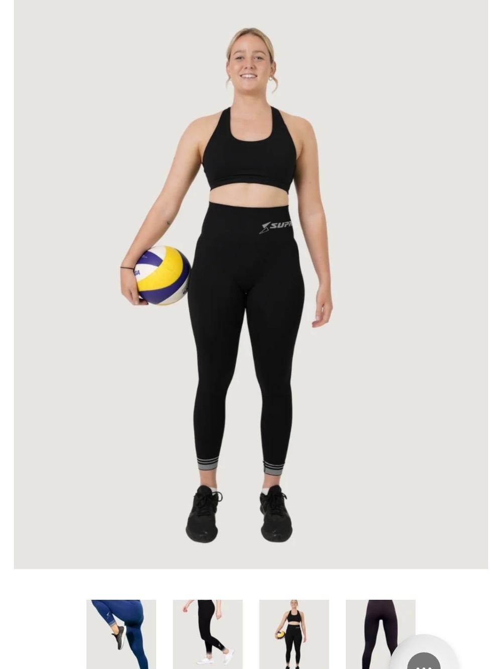 Supacore Compression Vixen 7/8 High-Waist Black Performance Leggings
